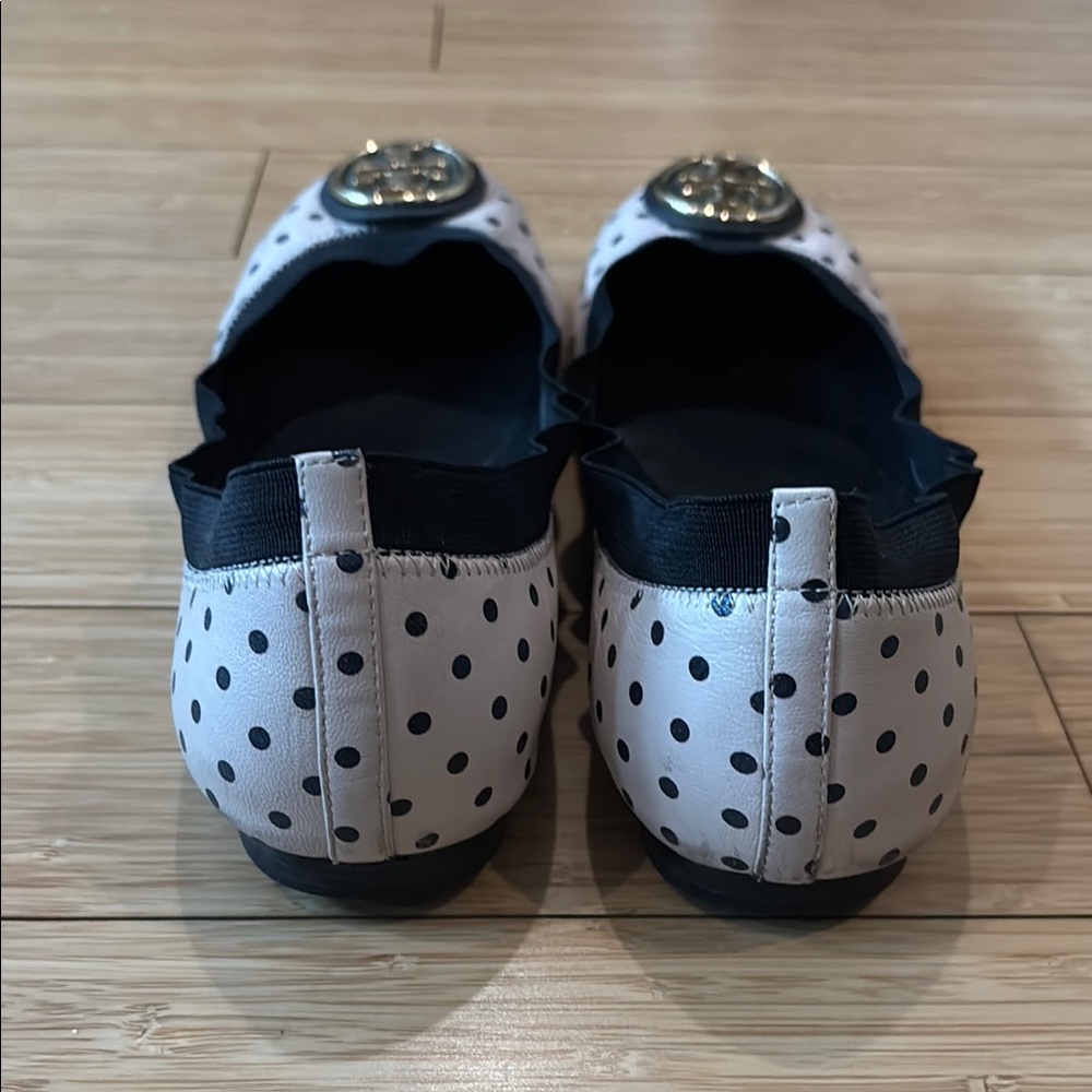Tory Burch Black and White Polka Dot Ballet Flats - Picture 2 of 5